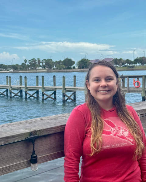 Caitlin my beautiful neice on the dock outside the restaurant