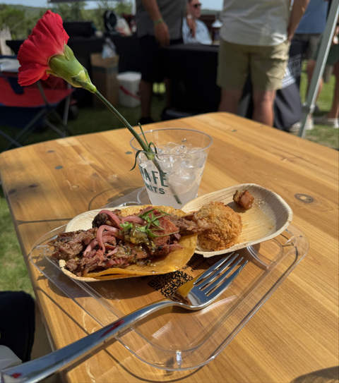 Bison Tongue and meat with Pecan Bacon Pie